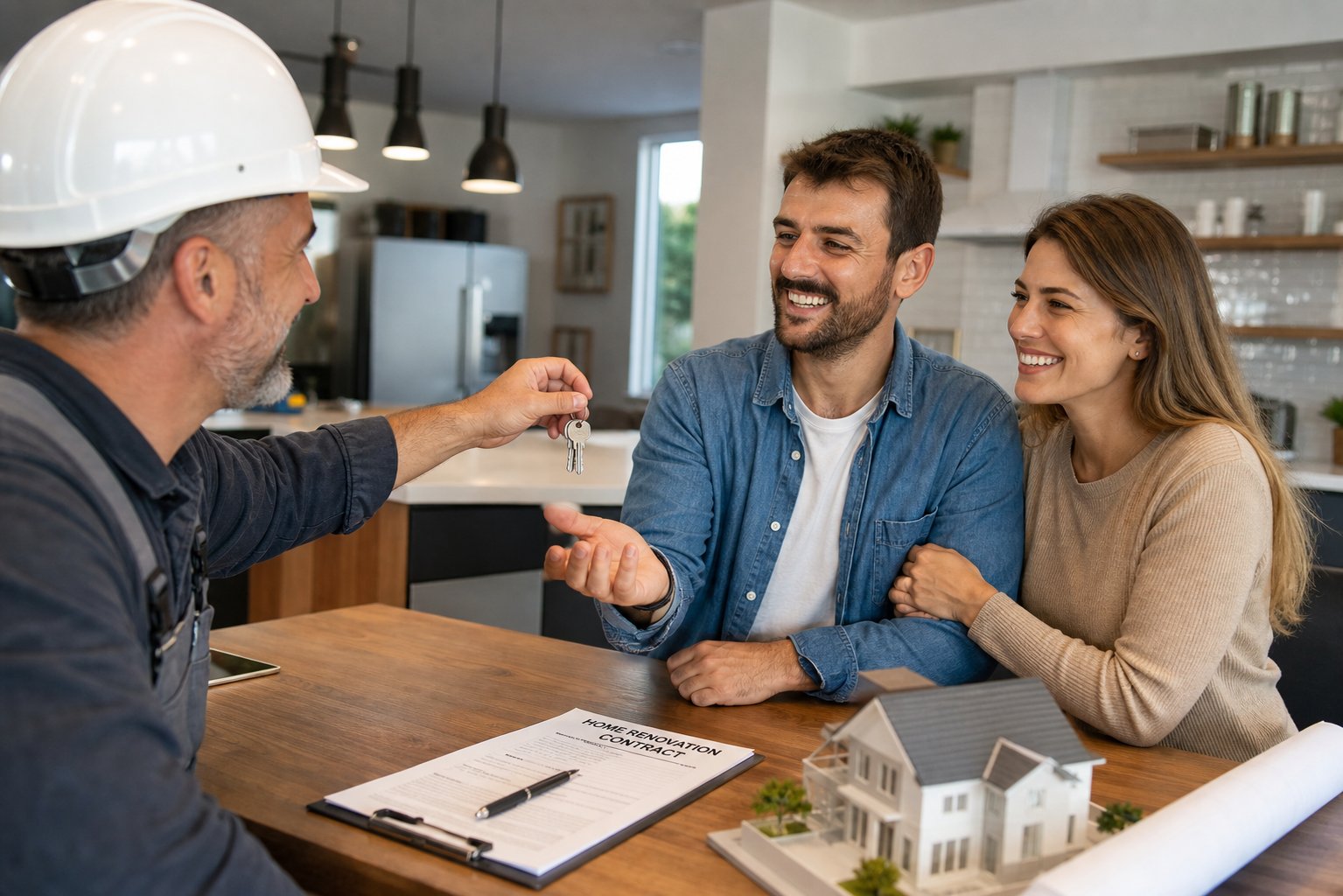 Home loan and warranty consultation with renovation keys handover